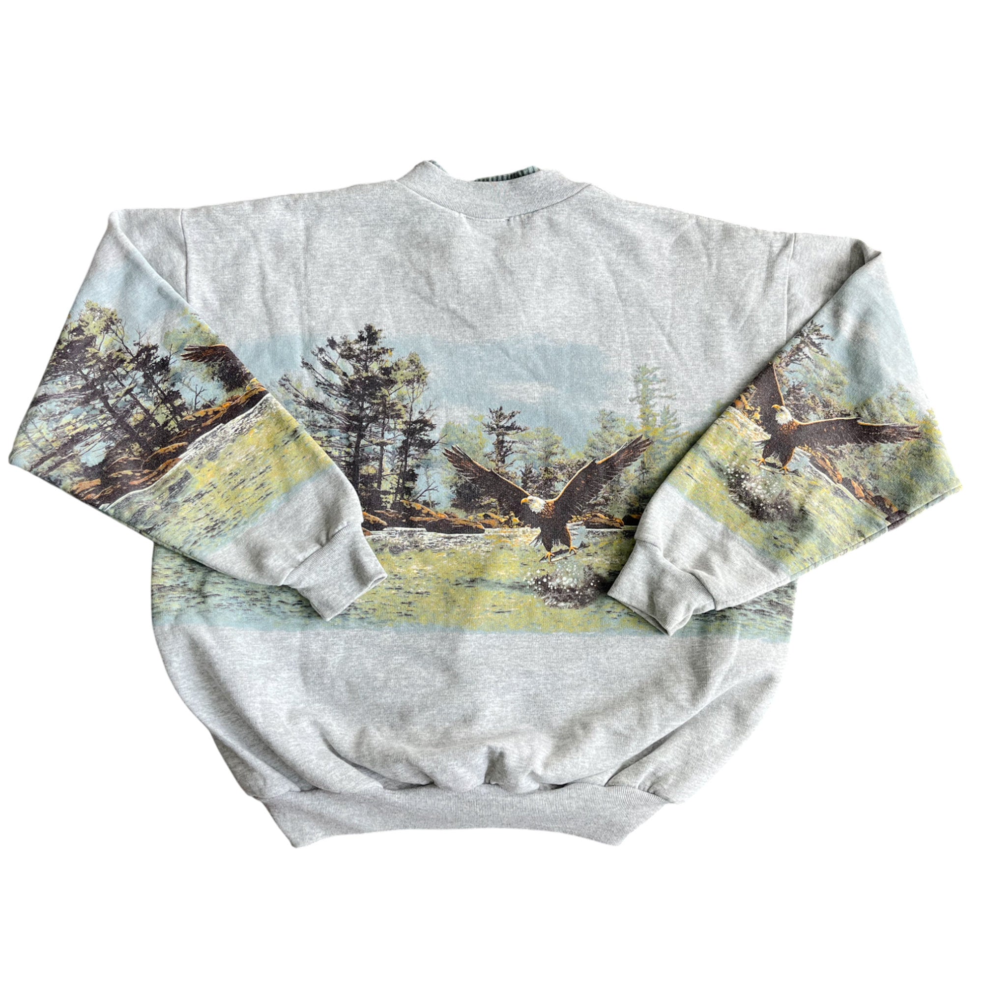 Vintage 90's Boxy Fit AOP Eagle Forest Sweatshirt (L-XL)