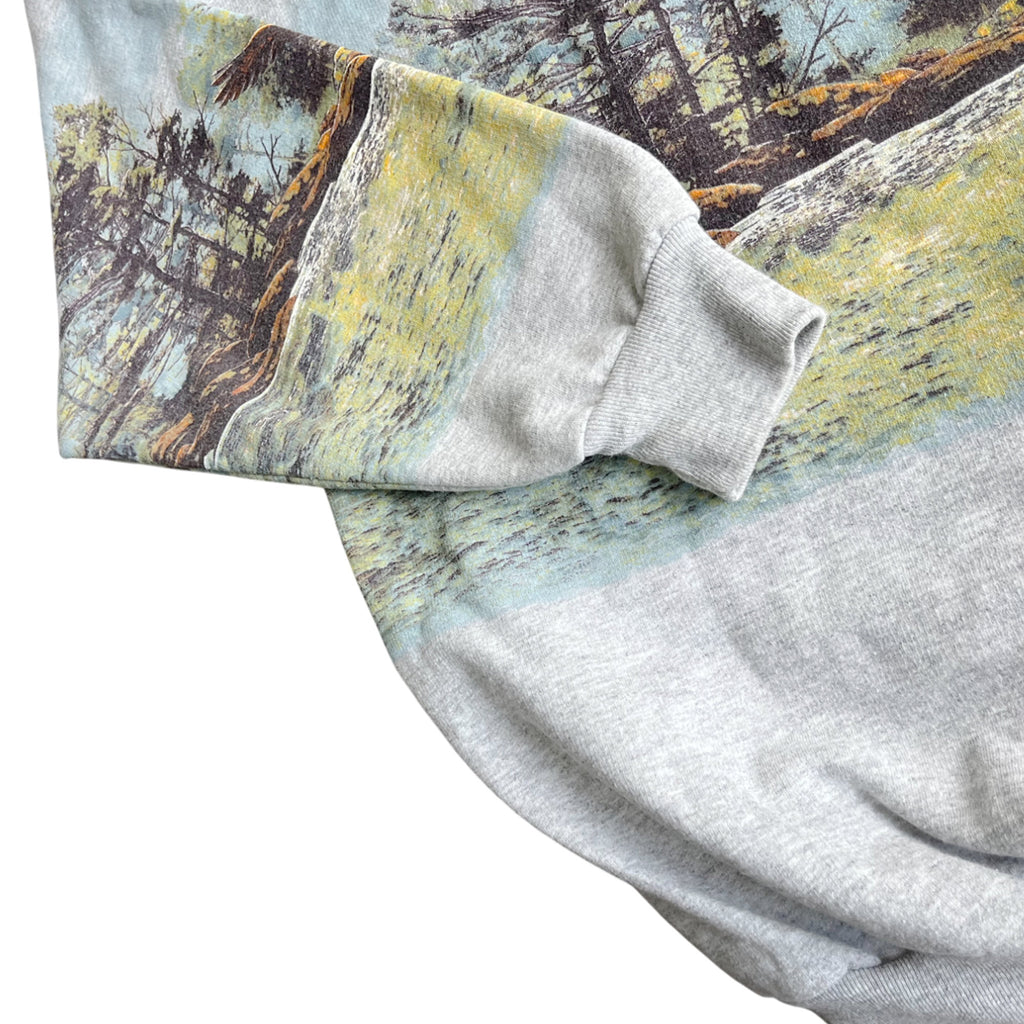 Vintage 90's Boxy Fit AOP Eagle Forest Sweatshirt (L-XL)