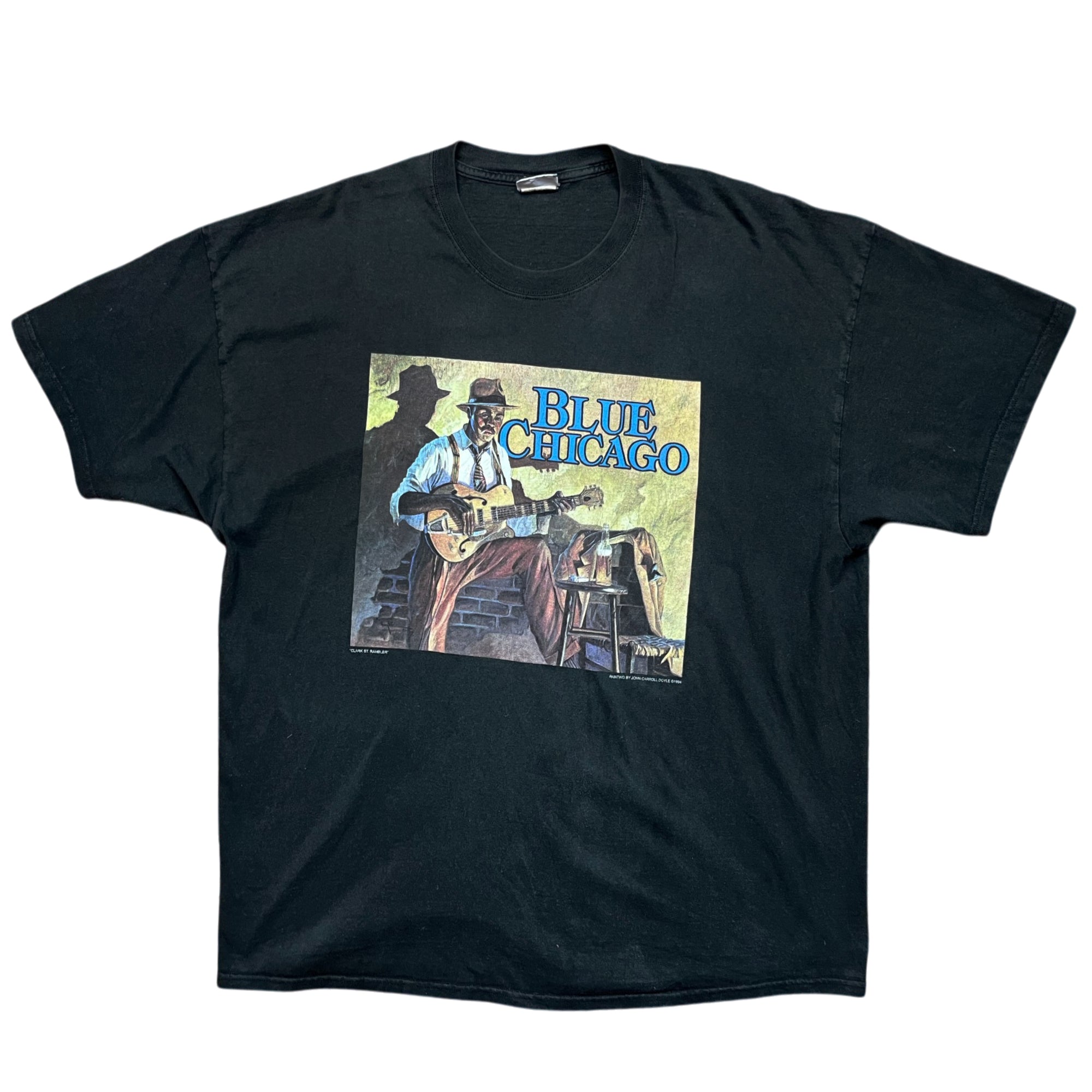 Vintage 1994 Blue Chicago John Carroll Doyle Graphic T-shirt (XL)