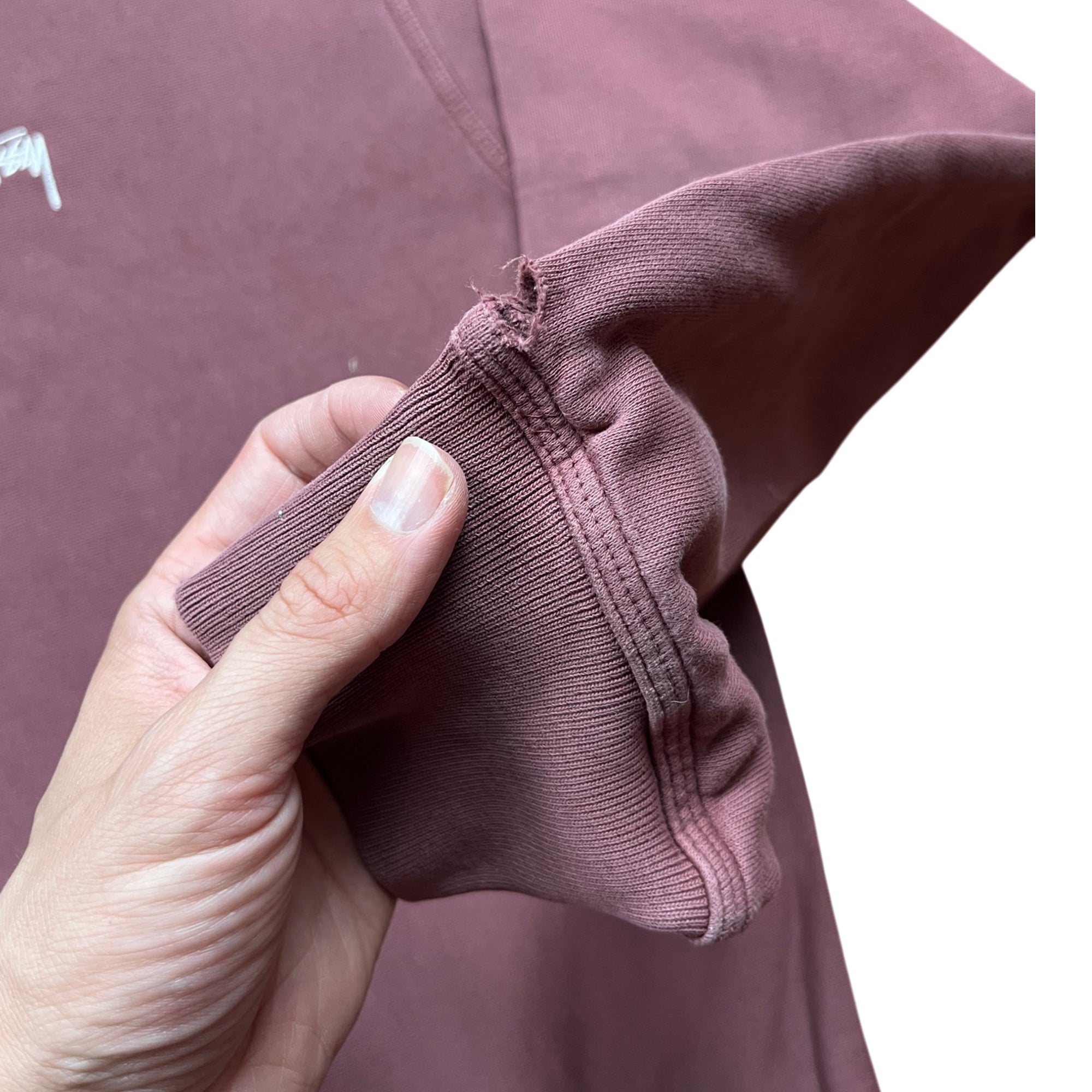 Faded Stussy Embroidery Small Logo Sweatshirt (L)