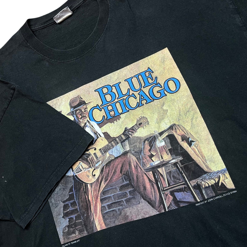 Vintage 1994 Blue Chicago John Carroll Doyle Graphic T-shirt (XL)