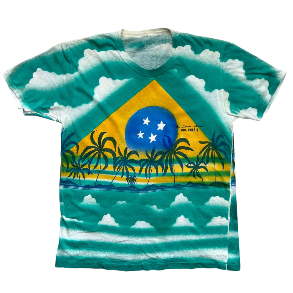 Vintage 80's Brazil AOP Single Stitched T-shirt (M)