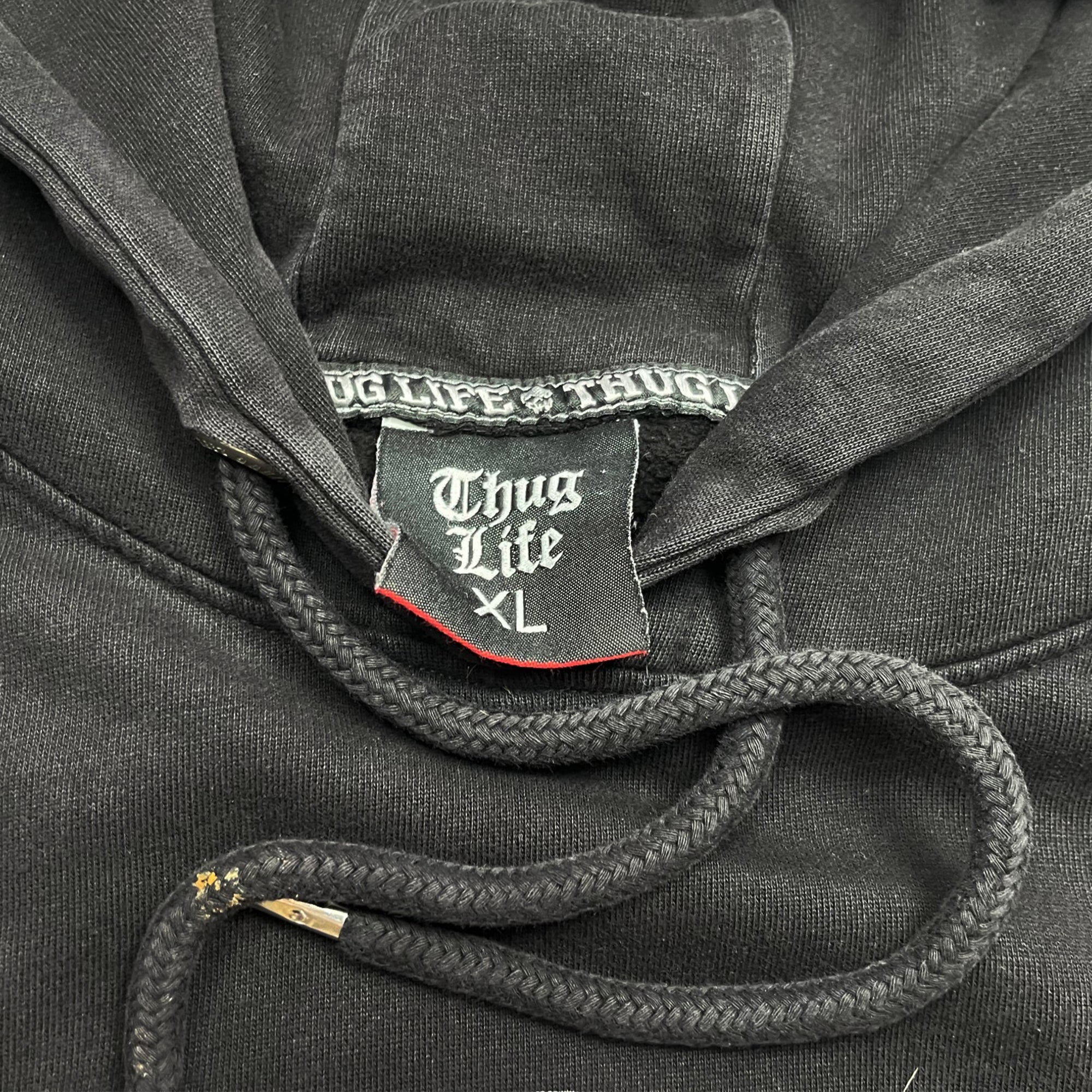 Vintage 00's Thug Life Motorcycle Skull Hoodie (L)