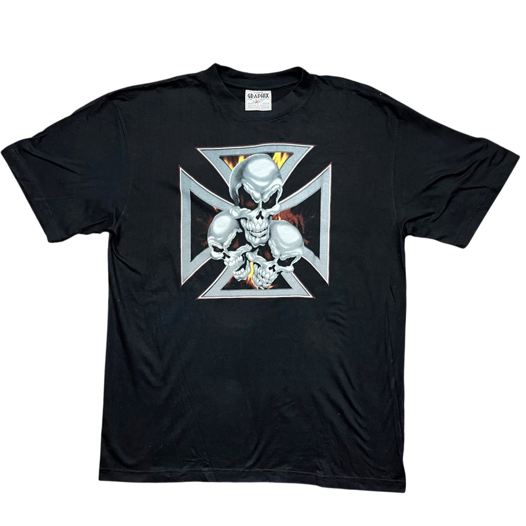 Vintage 90's WCC Skull Boot Graphic T-shirt (XL)