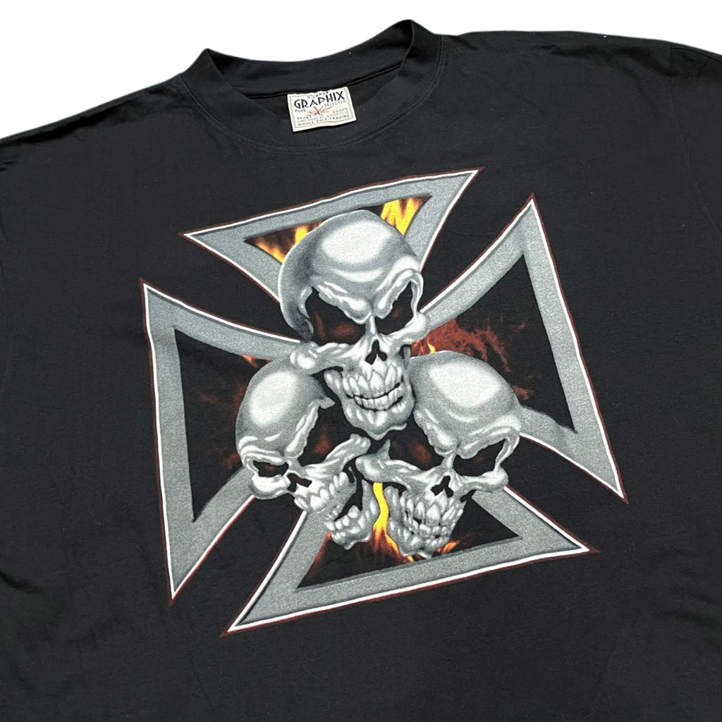 Vintage 90's WCC Skull Boot Graphic T-shirt (XL)