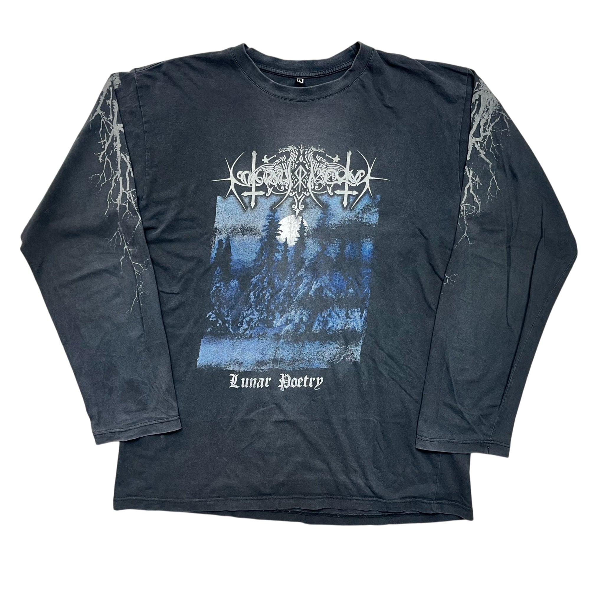 Vintage Nokturnal Mortum Lunar Poetry Faded Long Sleeve T-shirt (L)