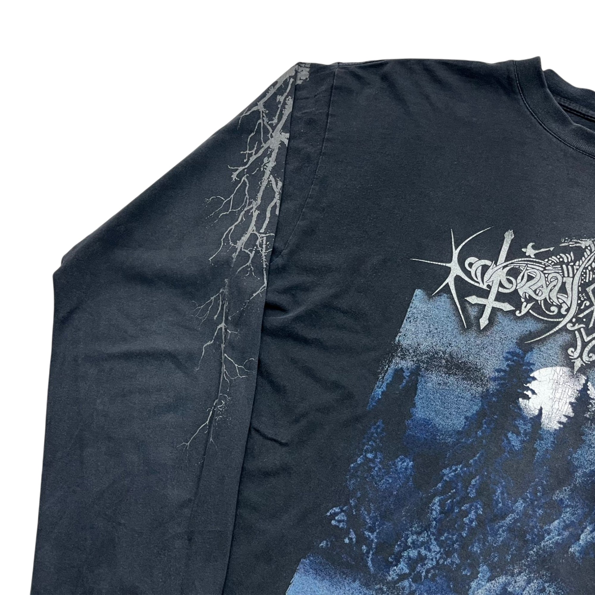 Vintage Nokturnal Mortum Lunar Poetry Faded Long Sleeve T-shirt (L)