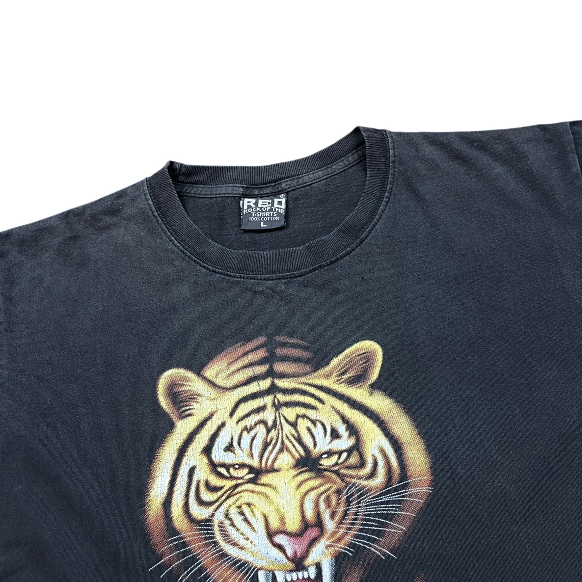 Vintage 90's Tiger Faded Bootleg T-shirt (L)
