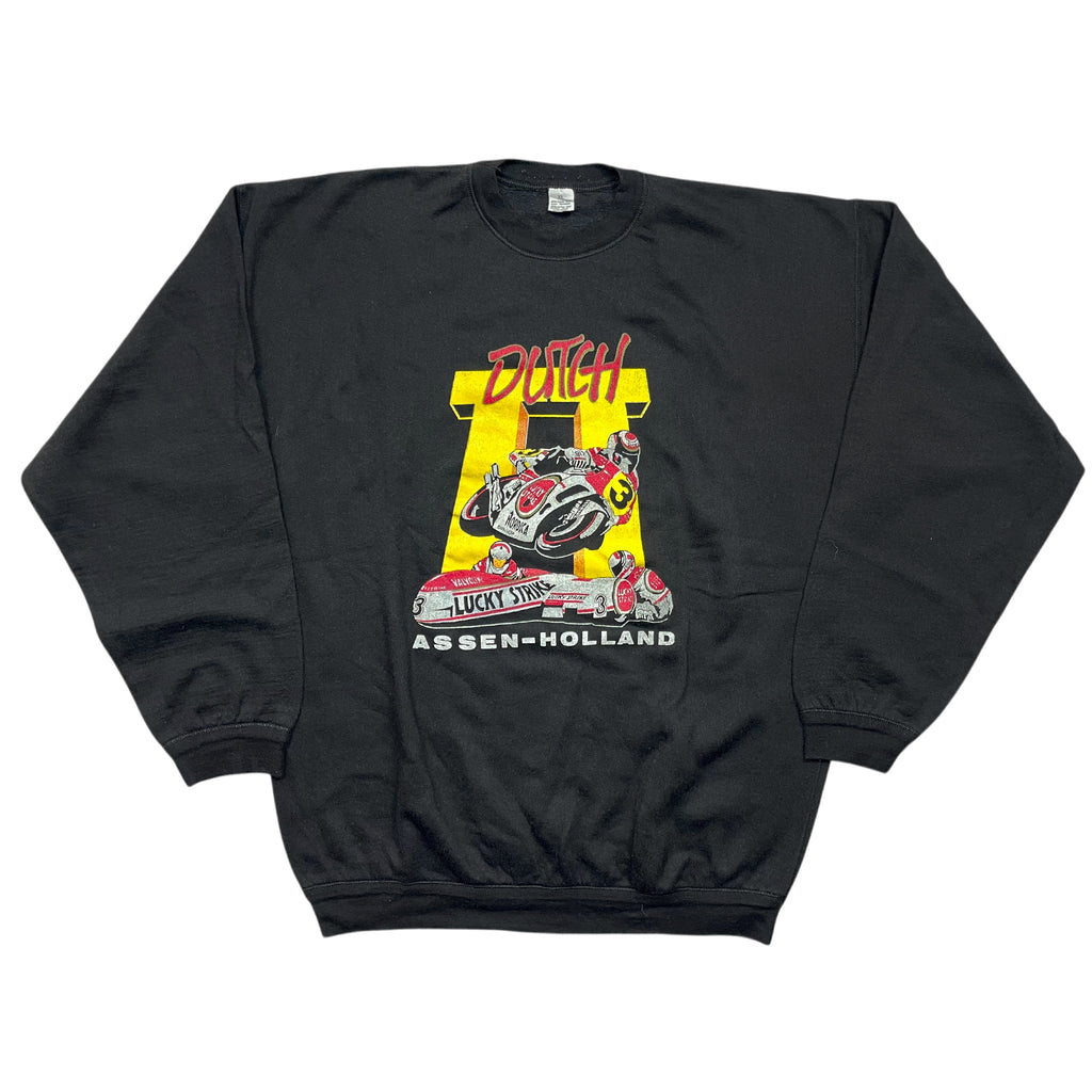 Vintage 90's Assen Holland Lucky Strike Moto Sweatshirt (XL)