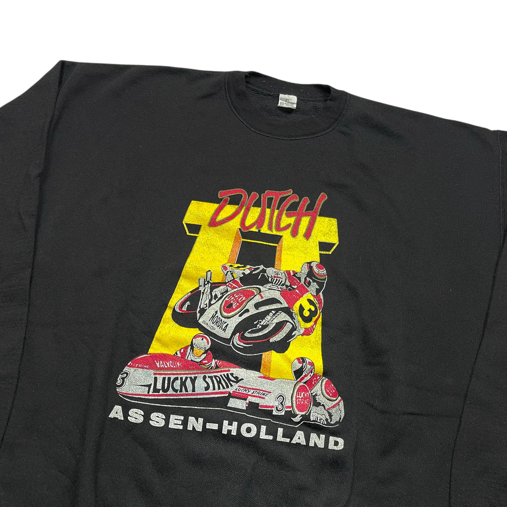 Vintage 90's Assen Holland Lucky Strike Moto Sweatshirt (XL)