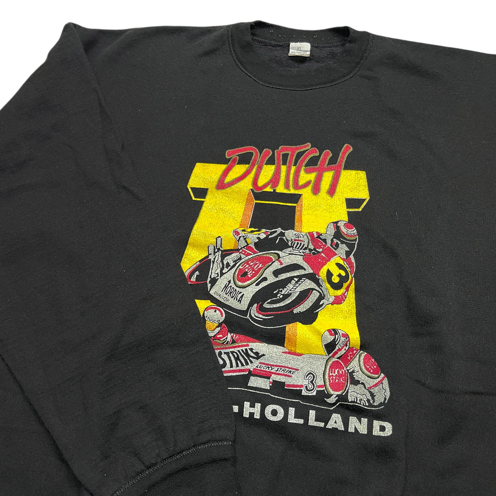 Vintage 90's Assen Holland Lucky Strike Moto Sweatshirt (XL)