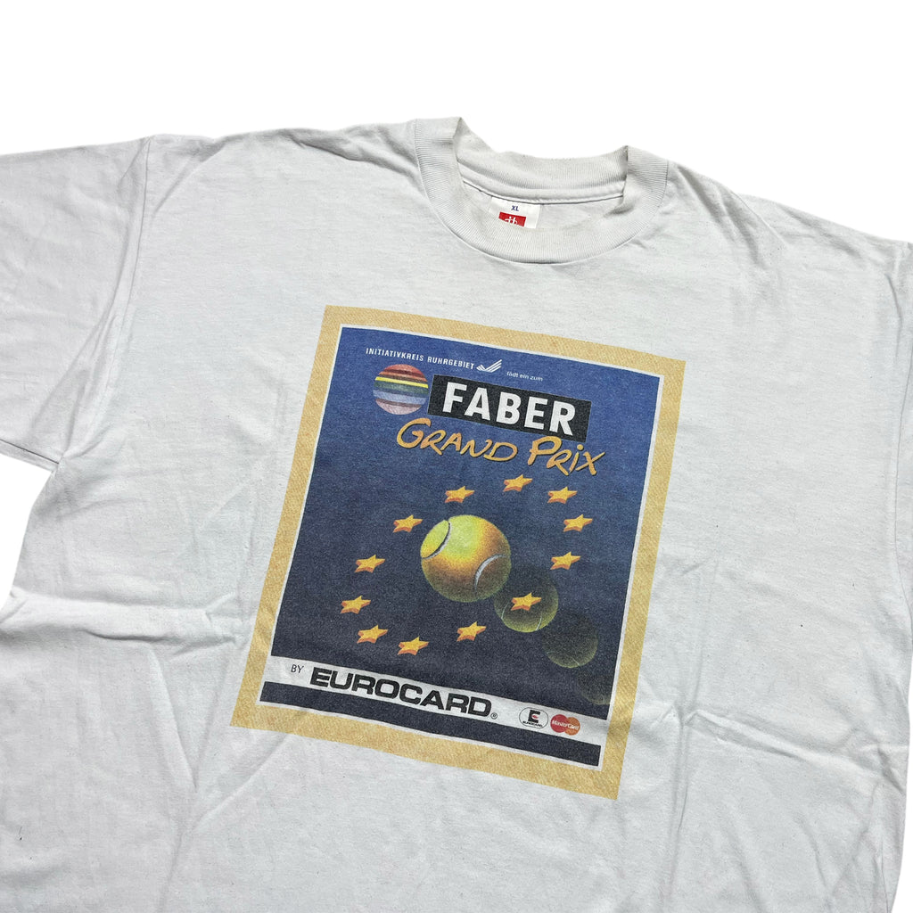Vintage 90's Tennis Faber Boxy Grand Prix Graphic T-shirt (XL)