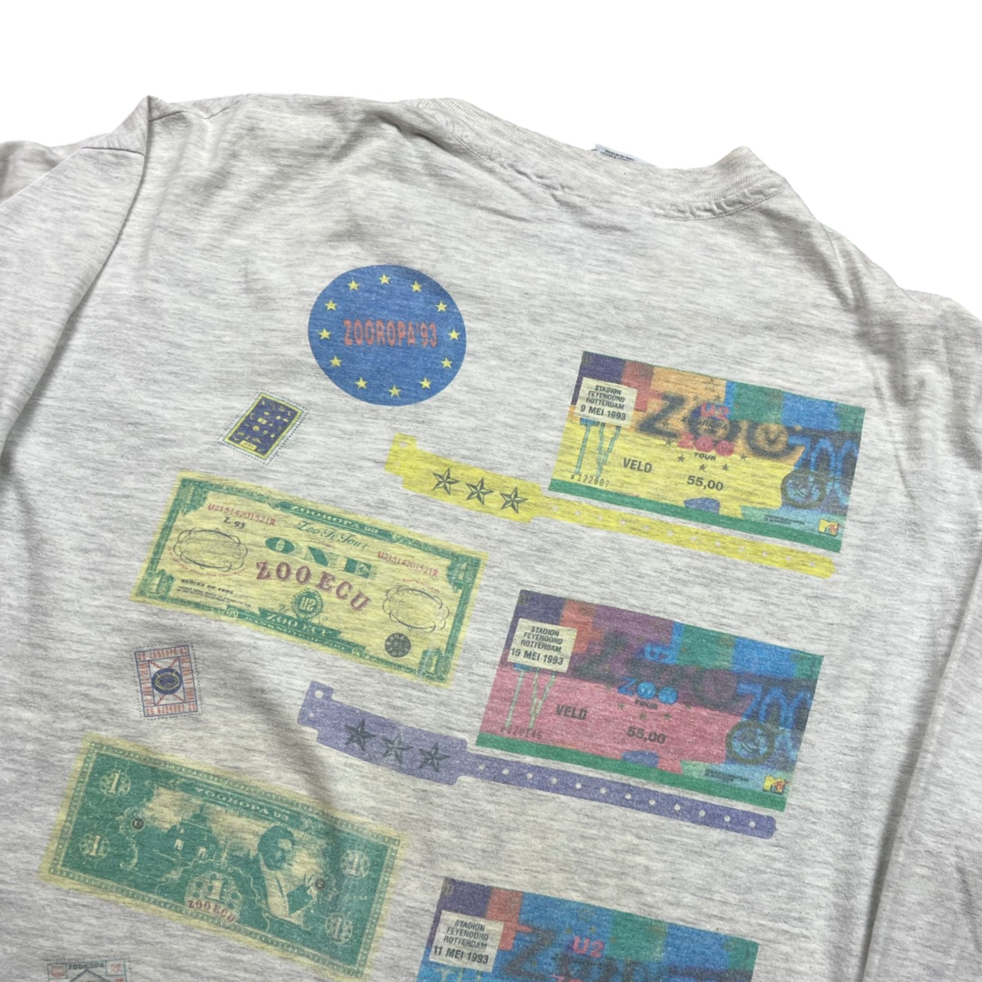 Vintage 1993 U2 ZOO Tour Double Sided Long Sleeve T-shirt (XL)