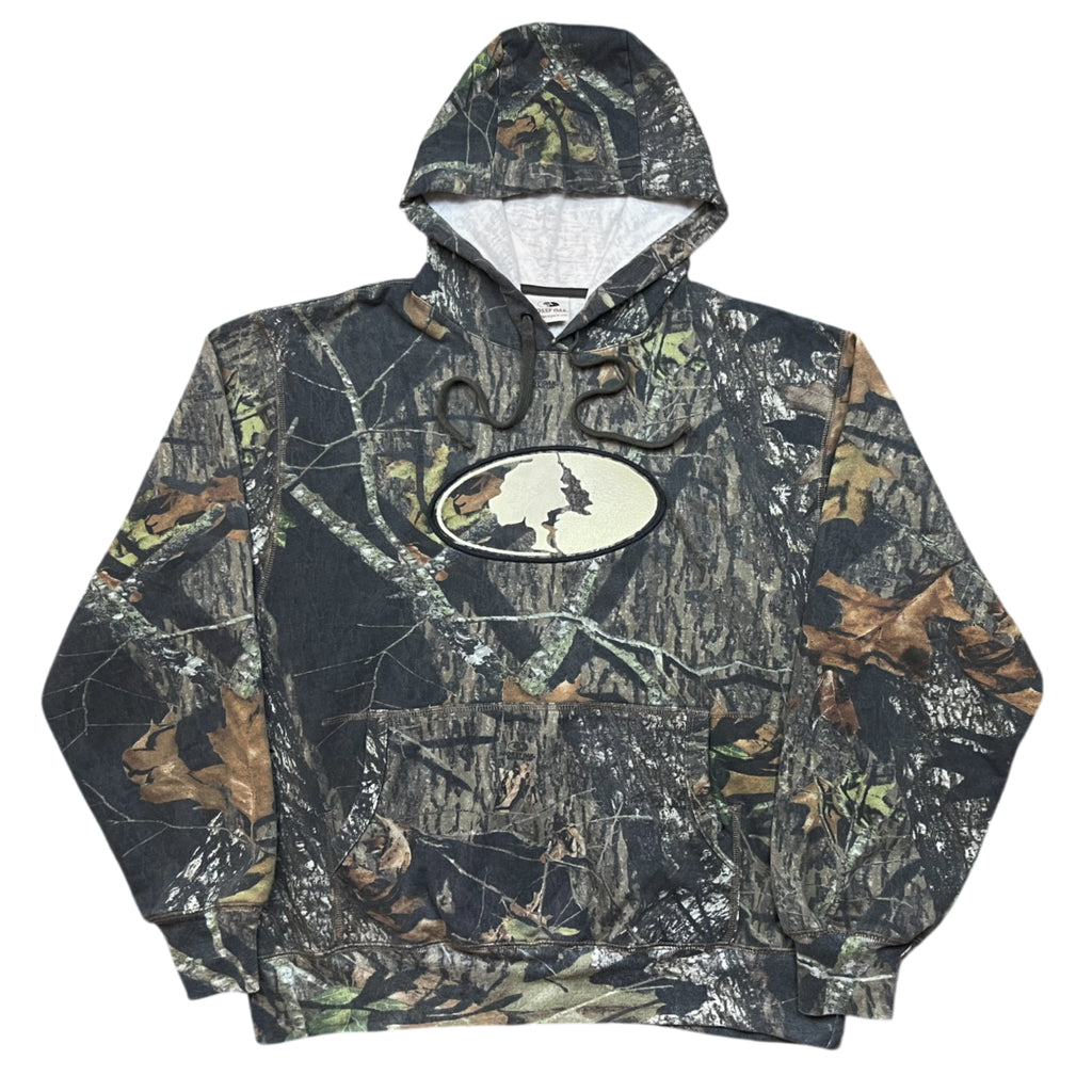Vintage Mossy OAK Cotton Boxy Real Tree Camo Hoodie (L)