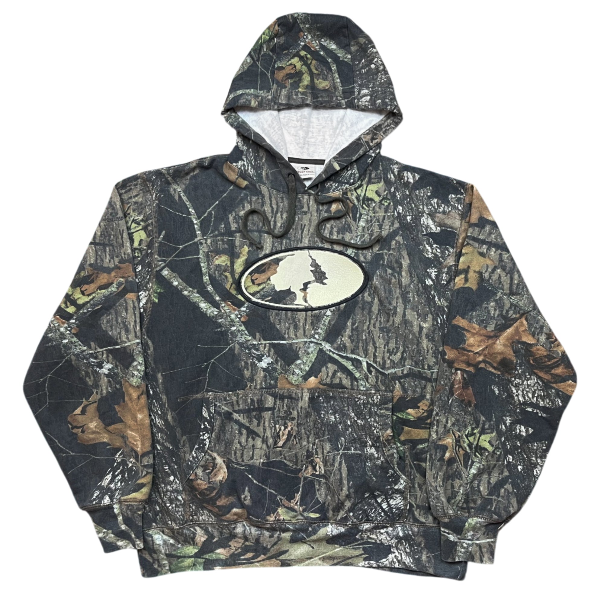 Vintage Mossy OAK Cotton Boxy Real Tree Camo Hoodie (L)