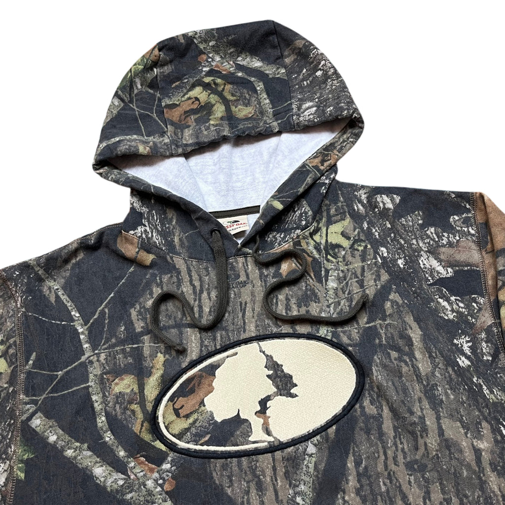 Vintage Mossy OAK Cotton Boxy Real Tree Camo Hoodie (L)