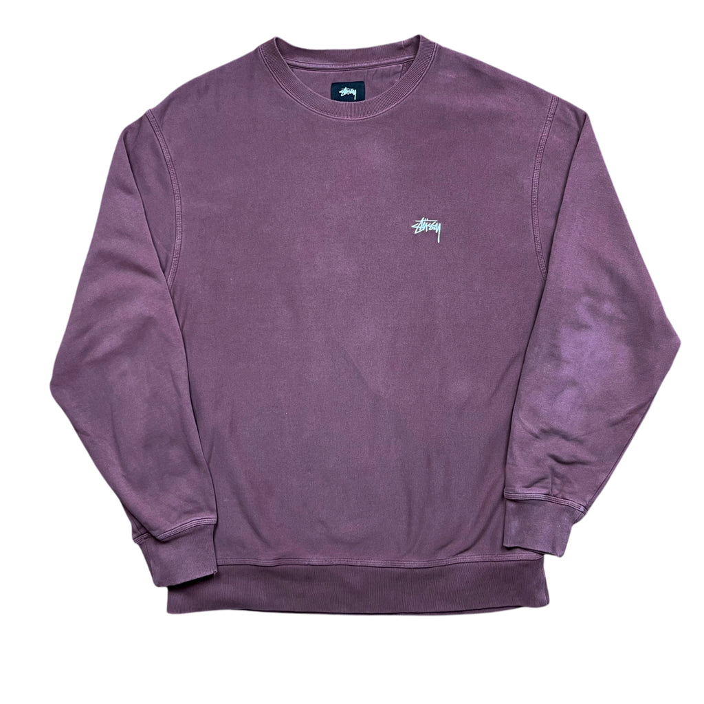 Faded Stussy Embroidery Small Logo Sweatshirt (L)