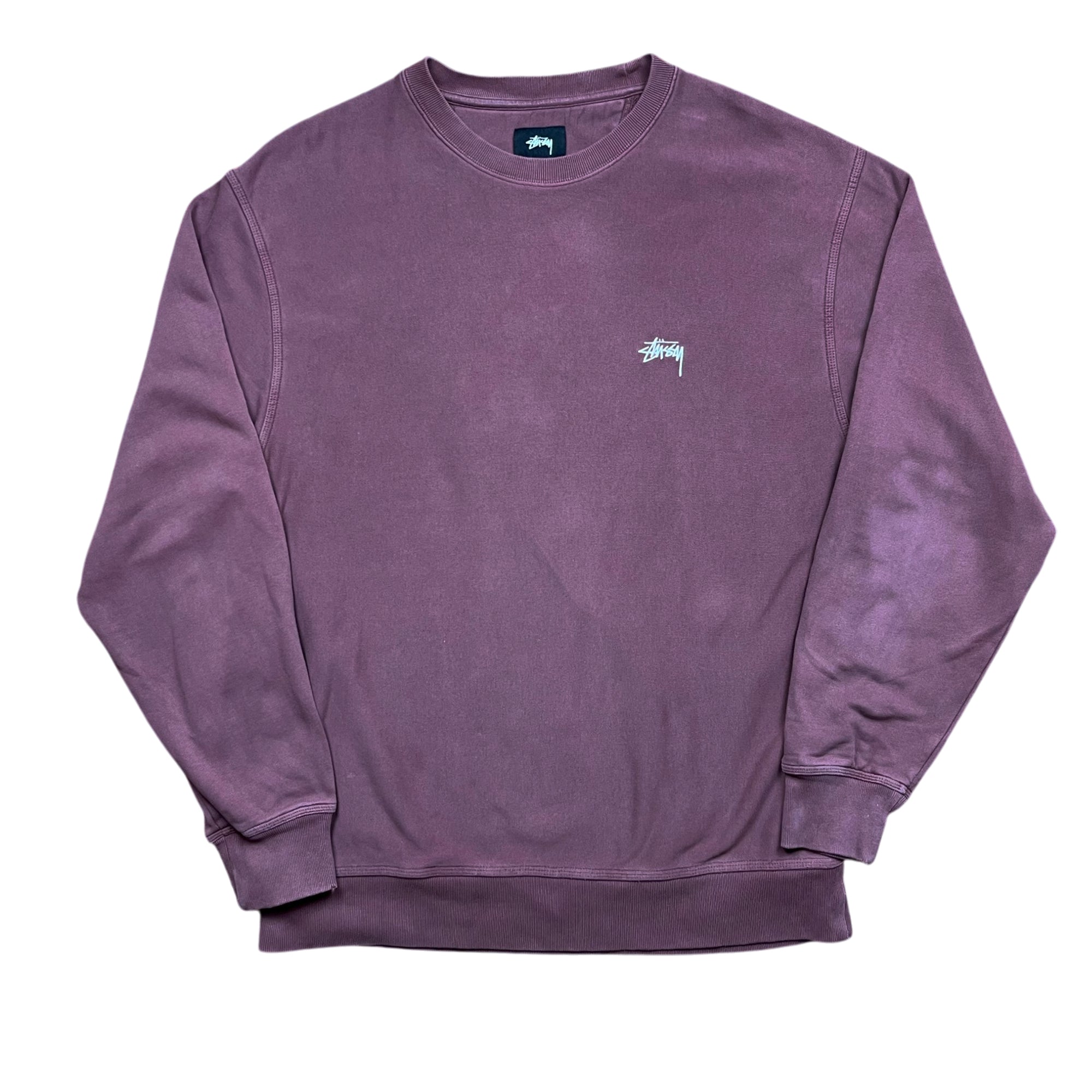 Faded Stussy Embroidery Small Logo Sweatshirt (L)