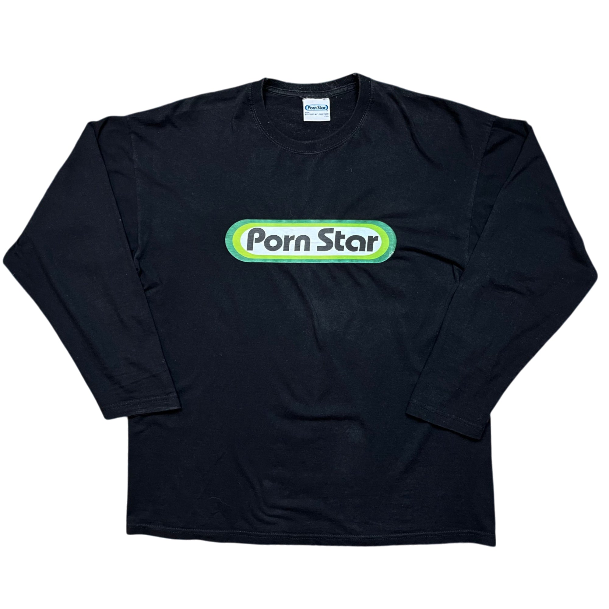 Vintage PORNSTAR Skateboarding Box Logo Long Sleeve T-shirt (L)