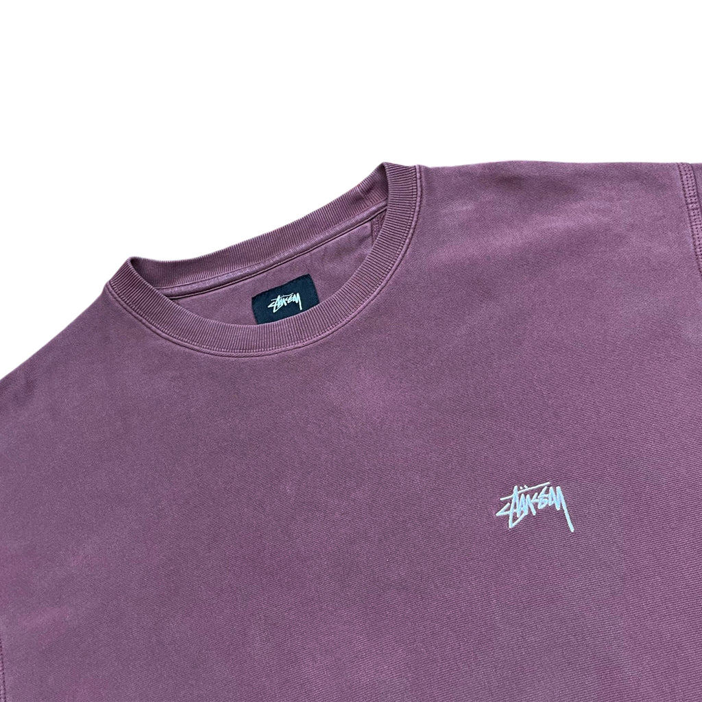 Faded Stussy Embroidery Small Logo Sweatshirt (L)