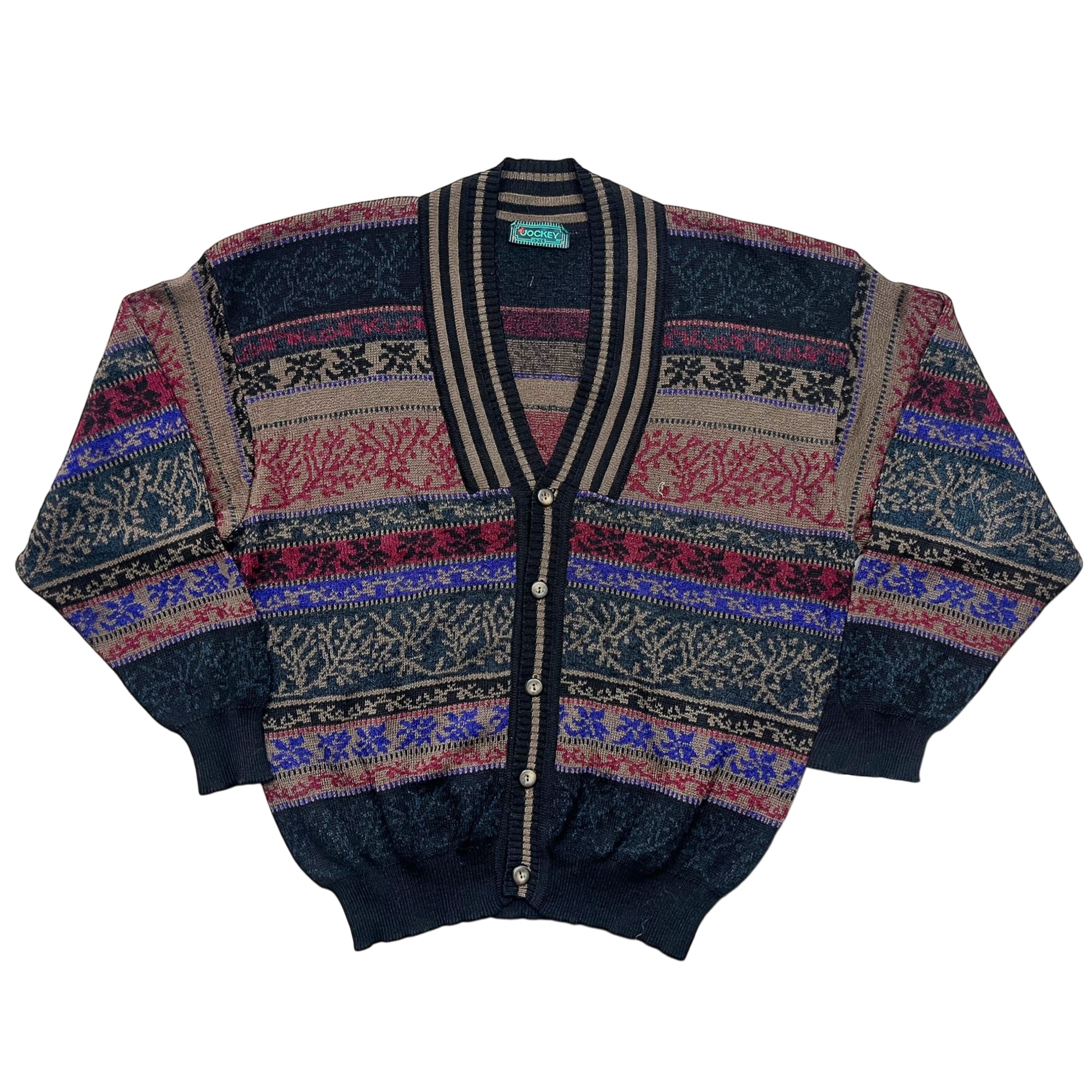 Vintage 90's Hippie Colorful Wool Cardigan (L)